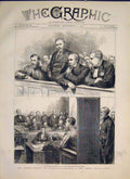 Original Old Antique Print Sketches Bow Street Police Court Poland Benson 1877