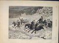 Original Old Antique Print Picnic Russia Race Waller Horses Horse 1877 Victorian