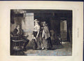 Original Old Antique Print No Hope Ferdinand Fagerlin Family Fine Art 1877 19th