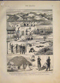 Original Old Antique Print Philippopolis Shipka Russia Turks Ismail Pasha Asia