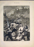 Original Old Antique Print Shipka Turks Russians War Battle 1877 19th