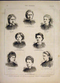 Old Antique Print Russia Secret Societies Female Revolution Portrait 1877 19th