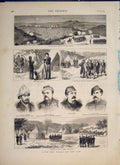 Original Old Antique Print Battle Cherkovna Lom War Portrait Captain Barber 1877