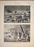 Original Old Antique Print Simnitza Russians Russia Plevna Infantry Shipka 1877