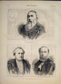 Original Old Antique Print Portrait Owden Mayor Staples Nottage Alderman Sheriff