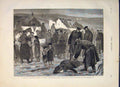 Original Old Antique Print Russians Plevna Vraca Women Children War 1877 19th