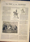 Original Old Antique Print Hyde Park Volunteer Review Statue Artillery Finsbury