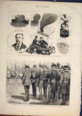 Old Antique Print Balloon Society Garden Lillie Bridge Dacres London 1881 19th