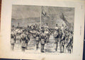 Original Old Antique Print Royal Scottish Edinburgh Saluting Sier 1881 Victorian