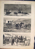 Original Old Antique Print Doterel Funeral Cape Cart Afghanistan Chaman 1881