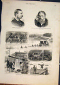 Old Antique Print Railway Queensland Australia Christie Trelawny Portrait