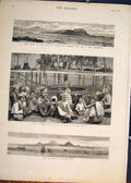 Original Old Antique Print Fidra Firth Forth Lighthouse British Burmah Ascension