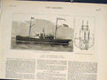 Old Antique Print Hydromotor Ship Vessel Fleischer Dresden Germany 1881 19th