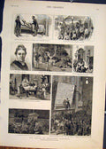 Original Old Antique Print President Garfield Sketches Richmond Virginia America