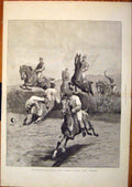 Original Old Antique Print Deerstalking Mar Forest Highlands Scotland Villiers