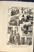 Old Antique Print International Smoke Abatement South Kensington Chimney