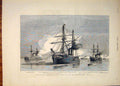 Original Old Antique Print Alexandria Ironclads Ship Ships Enflexible Penelope