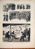 Antique Old Print Boscawen Training Ship Dogs Caf∆ü ® Alexandria Egypt 1882 19th