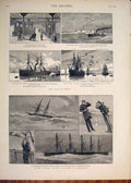 Original Old Antique Print Portland Rough Weather War Egypt Alexandria Iris 1882