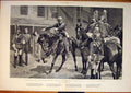Original Old Antique Print Charlton Horses Cavalry Battle 1882 19th