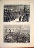 Old Antique Print Royal Review Troops Naval Brigade Egypt Connaught 1882 19th