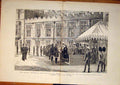 Old Antique Print Egyptian War Windsor Castle Queen Medals Officers 1882 19th