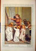 Original Old Antique Print Christmas Marie Child Children Nr Colour Color 1882