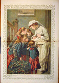 Old Antique Print Christmas Boy Baby Child Children Present Yeames 1882 19th