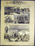 Original Old Antique Print Banquet Lord Wolseley Rotunda Dublin Ireland1883 19th