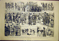 Original Old Antique Print Fancy Costume Ball Savage Albert College Music 1883