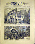 Original Old Antique Print Luther Germany Saxony Eisleben Procession Erfurt 1883