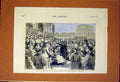 Original Old Antique Print Rose Queen Crowning Crystal Palace 1883 Victorian