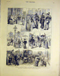 Old Antique Print Hospital Saturday Street Sketches Apsley Clarence 1883 19th