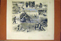 Old Antique Print Indian Sport Sketches Alligator Jackal Hunt Quail 1883 19th