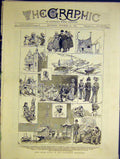 Original Old Antique Print Sketches Amsterdam Exhibition Holland Zuider Zee 1883
