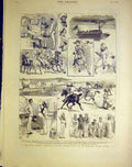 Original Old Antique Print English Sports Naval Paper-Chase Maldonado River 1883