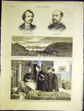 Original Old Antique Print Portrait Reid Vambery Tchesme Earthquake Railway 1883