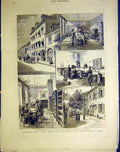 Original Old Antique Print Victoria School Girls Carlsruhe Duchess Eaden 1883