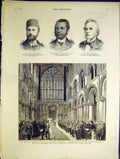 Original Old Antique Print Portrait Hooker Horton Howard Rochester Memorial 1883