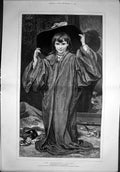 Old Antique Print Impromptu Toilet Sant Fine Art 1883 Child Fancy Dress 19th