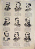 Old Antique Print Portraits Members House Commons Parliament London 1886 19th