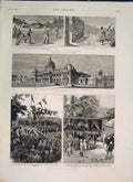 Original Old Antique Print Burma Sketches Adelaide Exhibition Ezra Jews Calcutta