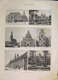 Original Old Antique Print Holland Dutch Haarlem Amsterdam Hague Hoorn 1886