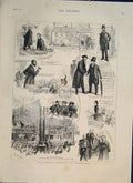Original Old Antique Print Church Congress Wakefield 1886 19th Century