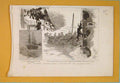 Original Old Antique Print Hms Leander Sun Fish Japanese Fishermen 1886 19th