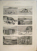 Original Old Antique Print Indian Frontier Kandahar Railway Girkhar Duff 1886