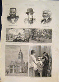 Original Old Antique Print Dabulamanzi Archer Douglas West Ham Fleet Santos 1886