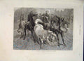 Original Old Antique Print Cavalry Horses Exercise Horse Frosty Morning 1886