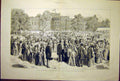 Original Old Antique Print Queen Garden Party Buckingham Palace Sketch 1887