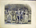 Original Old Antique Print Maske Flowers Gray'S Inn Ball Queen Jubilee 1887 19th